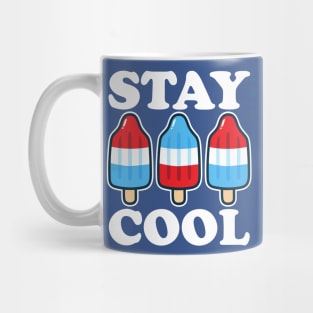 Stay Cool Rocket Pop Red White and Blue Popsicle Summer Mug